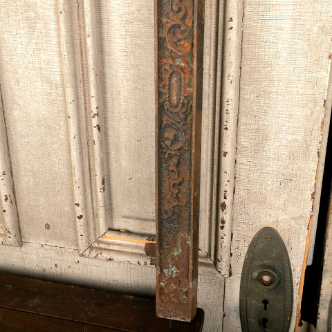 #44578 Antique Ornate Cast Iron Fireplace Surround image 6