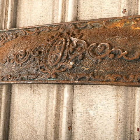 #44578 Antique Ornate Cast Iron Fireplace Surround image 4