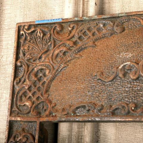 #44578 Antique Ornate Cast Iron Fireplace Surround image 2