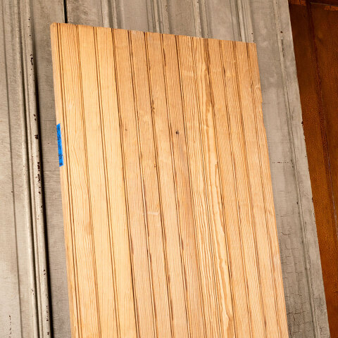 #44616 21x72 Salvaged Antique Pine Beadboard Door image 4