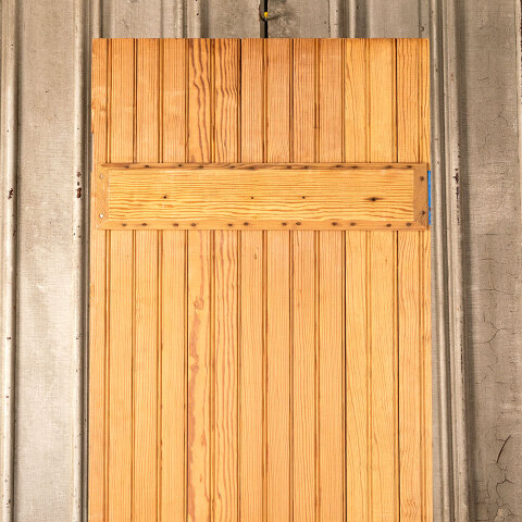 #44616 21x72 Salvaged Antique Pine Beadboard Door image 5