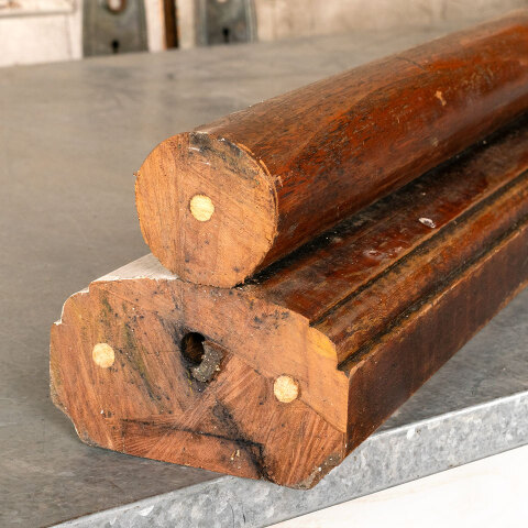 #44761 Salvaged Antique Wood Staircase Handrail image 2