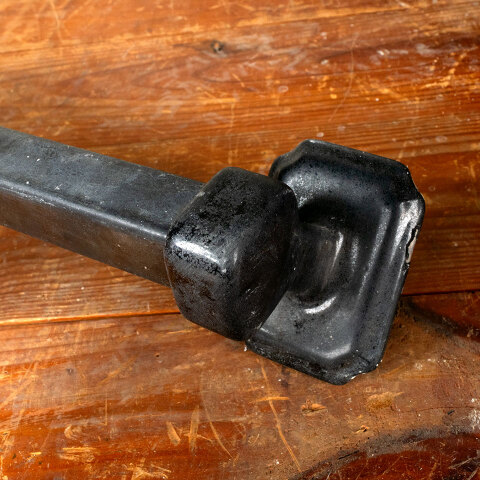 #44768 Vintage Black Enameled Bathroom Towel Bar image 3