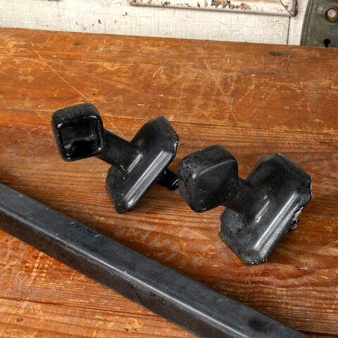 #44768 Vintage Black Enameled Bathroom Towel Bar image 5