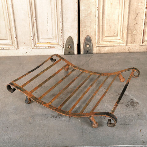 #44791 Antique Wrought Iron Log Holder Basket image 2