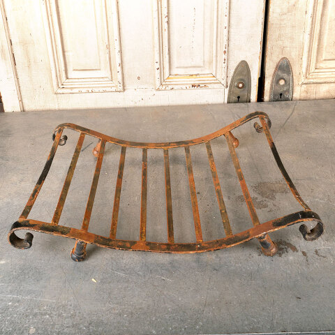 #44791 Antique Wrought Iron Log Holder Basket image 3