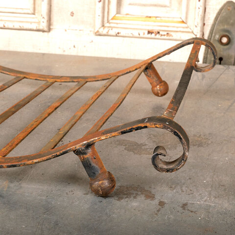 #44791 Antique Wrought Iron Log Holder Basket image 5