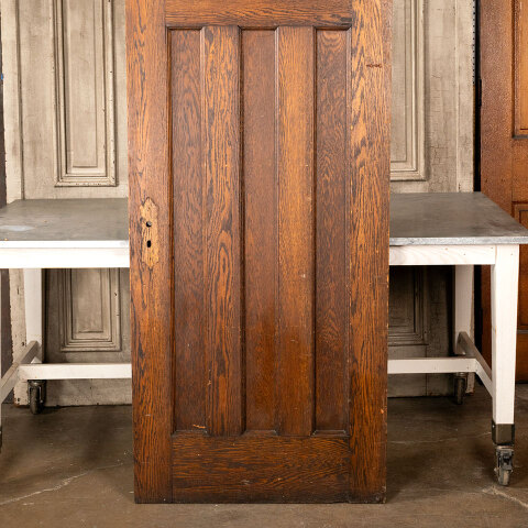 #44849 32x90 Antique 3 Panel Oak Interior Door image 7