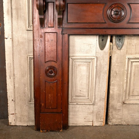 #44964 Salvaged Antique Wood Fireplace Mantel image 2