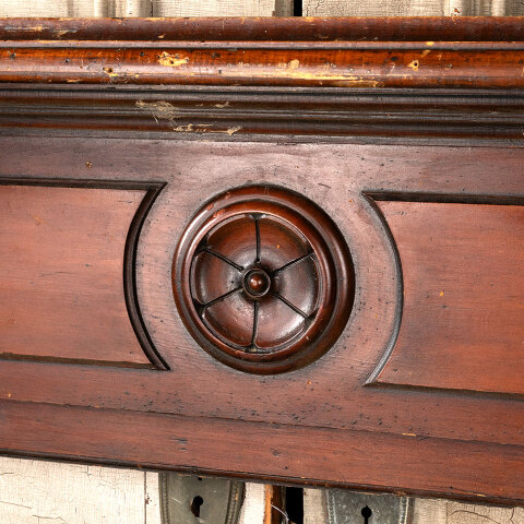 #44964 Salvaged Antique Wood Fireplace Mantel image 4