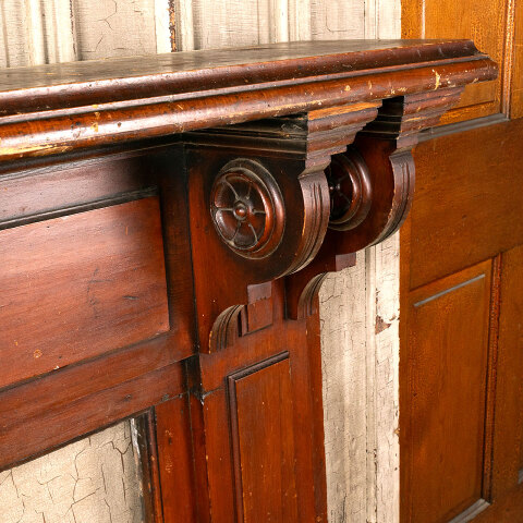 #44964 Salvaged Antique Wood Fireplace Mantel image 6