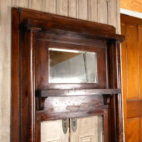 #45050 Salvaged Fireplace Mantel w/ Beveled Mirror image 3