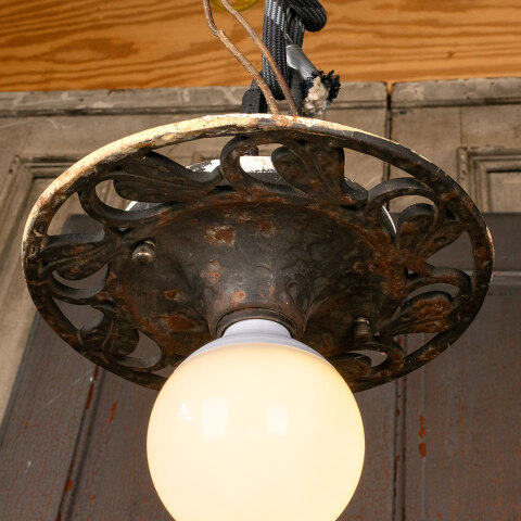 #45206 Antique Flush Mount Single Light Chandelier image 3