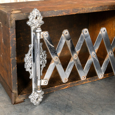 #45242 Antique Large Round Beveled Shaving Mirror image 5