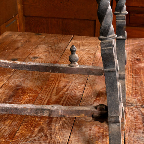 #45247 Antique Cast Iron Fireplace Andirons image 6