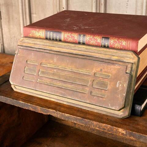 #45275 Antique Brass Entry Door Mail Slot Hardware image 2