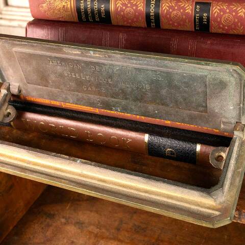 #45275 Antique Brass Entry Door Mail Slot Hardware image 4