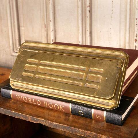 #45275 Antique Brass Entry Door Mail Slot Hardware image 8