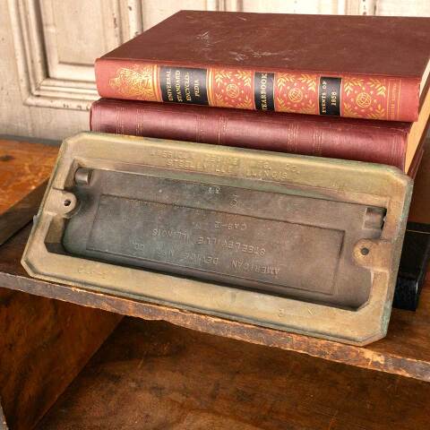 #45275 Antique Brass Entry Door Mail Slot Hardware image 6