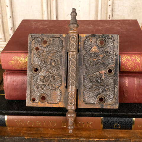 #45296 5" x 4" Antique Steeple Finial Door Hinge image 2