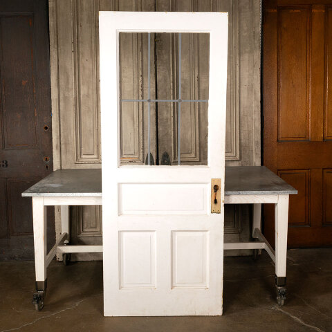 #45314 32x78 Antique Leaded Glass Entry Door image 4