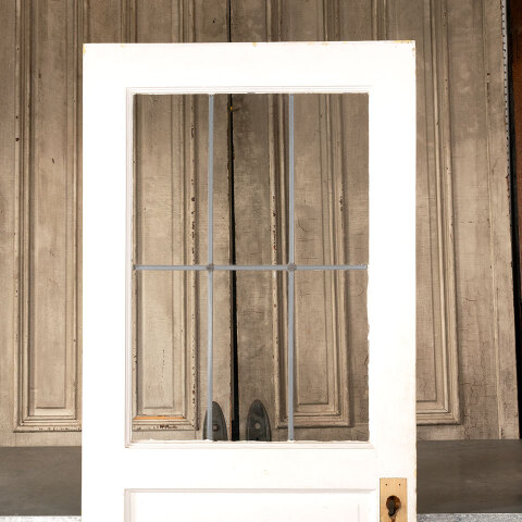 #45314 32x78 Antique Leaded Glass Entry Door image 5