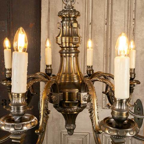 #45325 Salvaged Antique Brass 10 Light Chandelier image 3