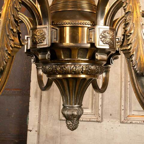 #45325 Salvaged Antique Brass 10 Light Chandelier image 5