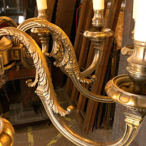 #45325 Salvaged Antique Brass 10 Light Chandelier image 6