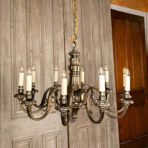 #45325 Salvaged Antique Brass 10 Light Chandelier image 7