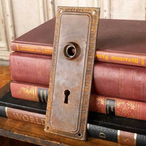 #45333 Antique Egg & Dart Doorknob Backplate image 4