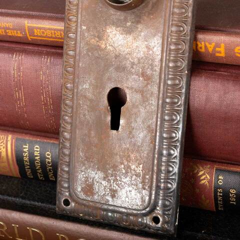 #45334 Antique Egg & Dart Doorknob Backplate image 5