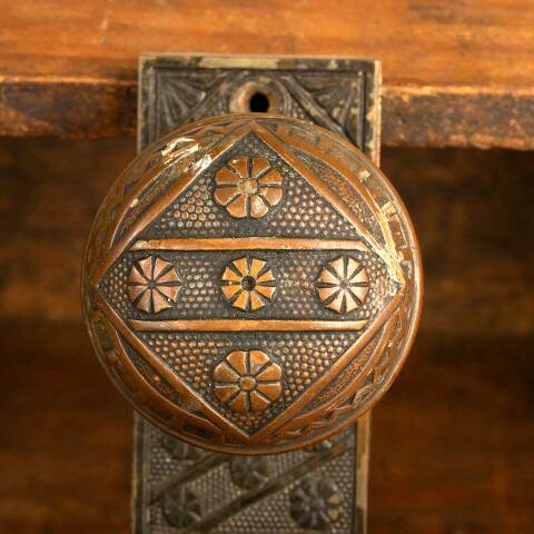 #45358 Antique F C Linde Doorknob Set image 3