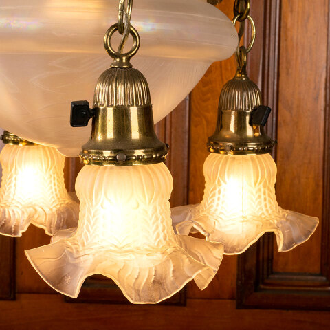 #45383 Salvaged Antique 5 Light Chandelier image 2