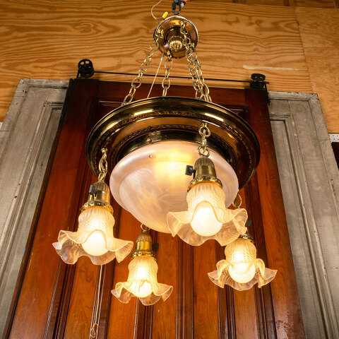 #45383 Salvaged Antique 5 Light Chandelier image 5