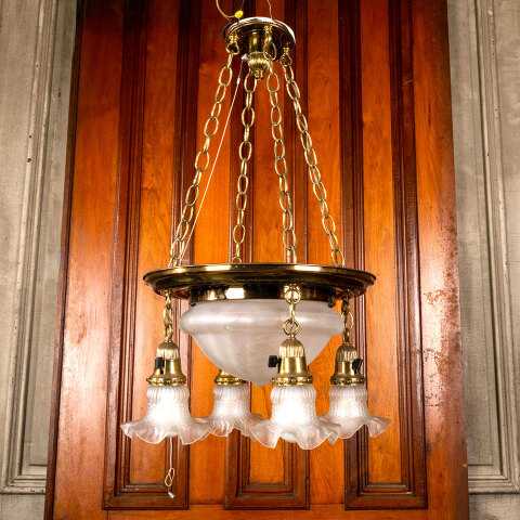 #45383 Salvaged Antique 5 Light Chandelier image 7