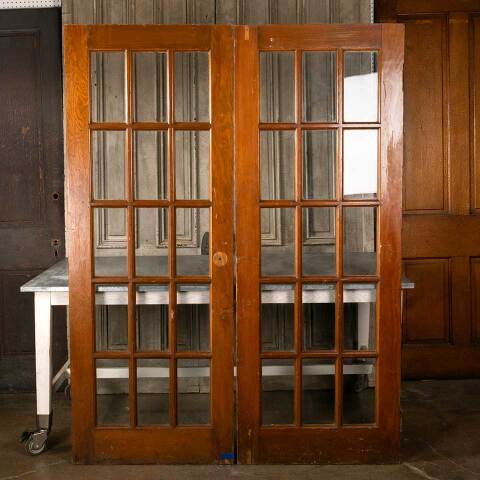 #45562 60x79 Antique Pine 15 Lite French Doors image 5