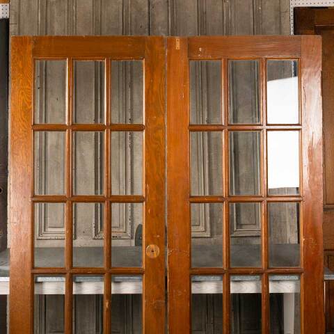 #45562 60x79 Antique Pine 15 Lite French Doors image 6