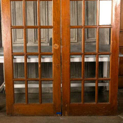 #45562 60x79 Antique Pine 15 Lite French Doors image 7