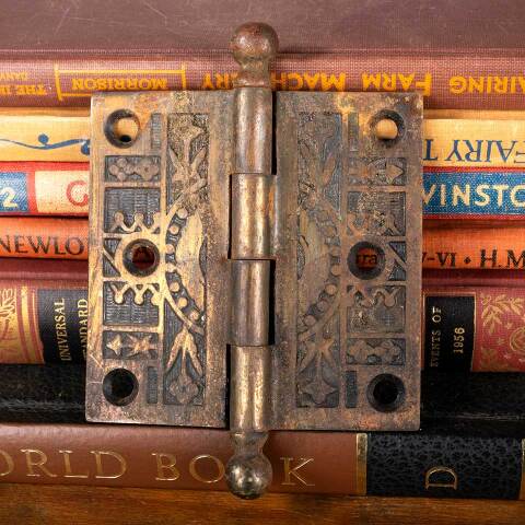 #45567 3 1/2" Antique Ball Finial Door Hinge image 2