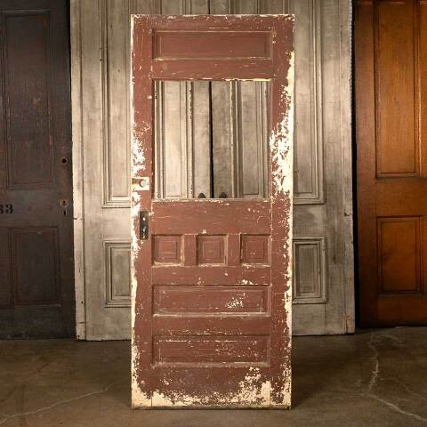 #45627 32x78 Salvaged Antique Half Lite Entry Door image 5