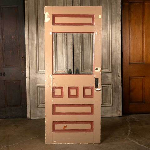 #45628 32x78 Salvaged Antique Half Lite Entry Door image 4