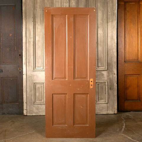 #45629 30x77 Salvaged Antique 4 Panel Interior Door image 4