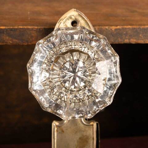 #45656 Antique Glass Doorknob Door Hardware Set image 2