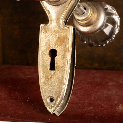 #45656 Antique Glass Doorknob Door Hardware Set image 3