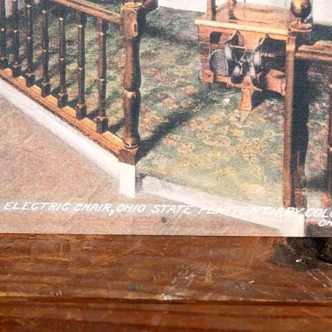 #45666 Electric Chair, Ohio Penitentiary Postcard image 2