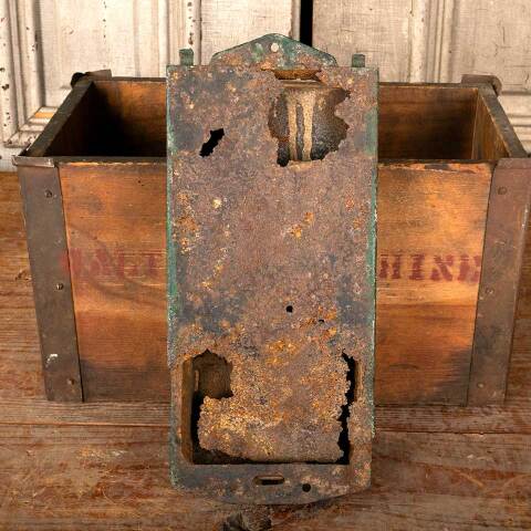 #45727 Antique Cast Iron Mailbox w/ PAPERS Holder image 7