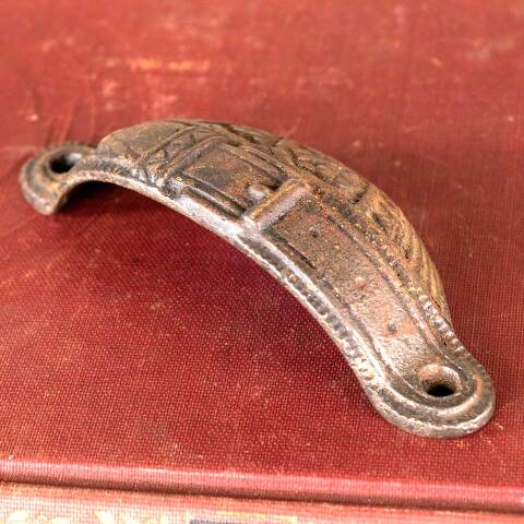 #45731 Antique Cast Iron Drawer Bin Pull Handle image 4