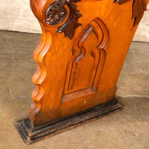 #45736 Salvaged Carved Wood Church Pew End image 6