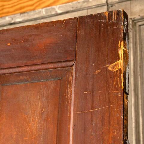 #45783 30x77 Antique 4 Panel Wood Interior Door image 8